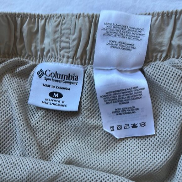 Columbia Tan Swim Trunks with Elastic Waistband and Quick Dry Material - Picture 3 of 9